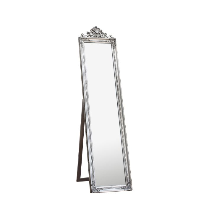 Ghedi Luratti Wood Cheval Mirror Silver — SantoLusso®