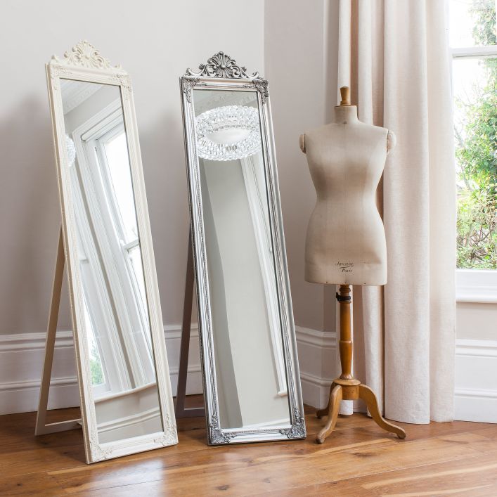 Ghedi Luratti Wood Cheval Mirror Silver — SantoLusso®