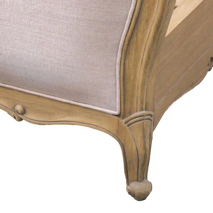 Ghedi Bayas Super King Linen Upholstered Bed Weathered — SantoLusso®