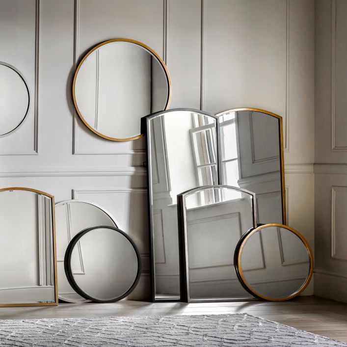 Ghedi Bellagro Round Mirror Antique Gold Large — SantoLusso®