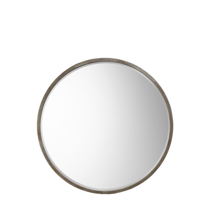 Ghedi Bellagro Round Mirror Antique Silver Large — SantoLusso®