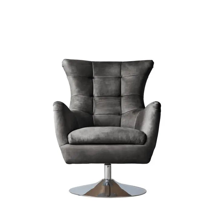 Ghedi Majori Swivel Chair Antique Ebony — SantoLusso®