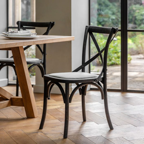 Ghedi Rigard Chair Black Linen (2pk) — SantoLusso®