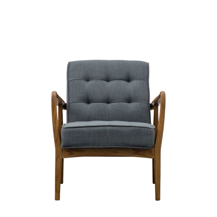 Ghedi Vasenda Armchair Dark Grey Linen — SantoLusso®
