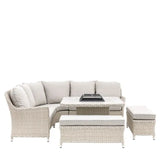 Ghedi Granna Corner Square Dining Set with Fire Pit — SantoLusso®