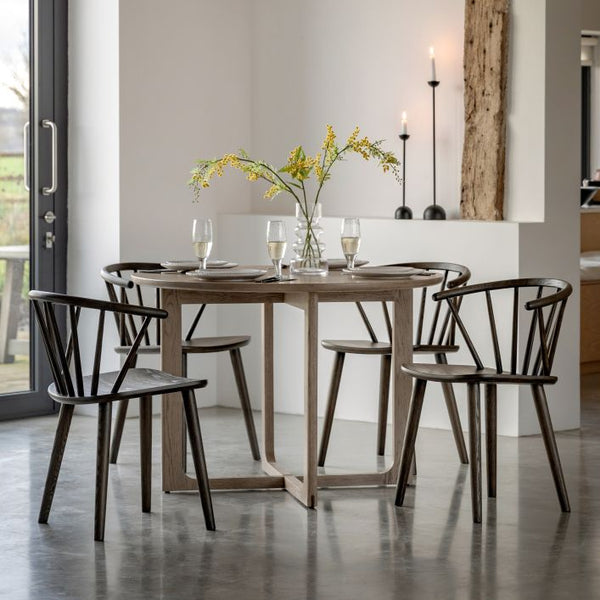 Ghedi Gianno Round Dining Table Smoked — SantoLusso®