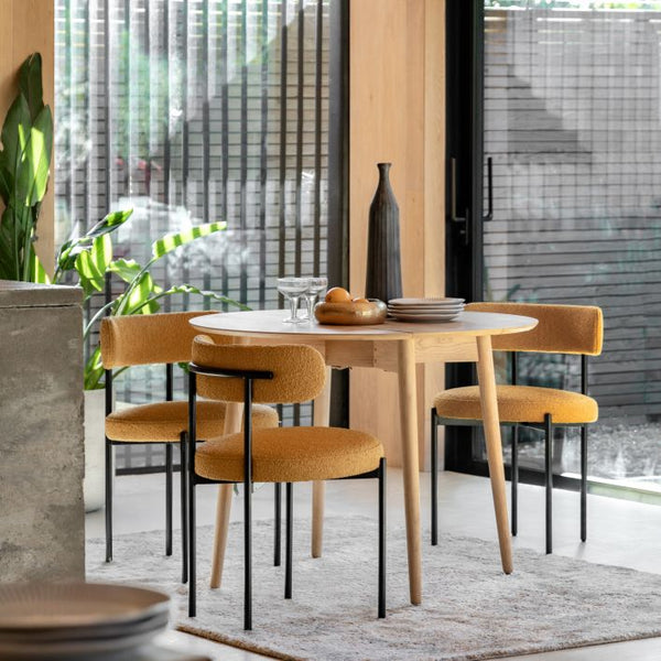 Ghedi Girola Round Dining Table Natural — SantoLusso®