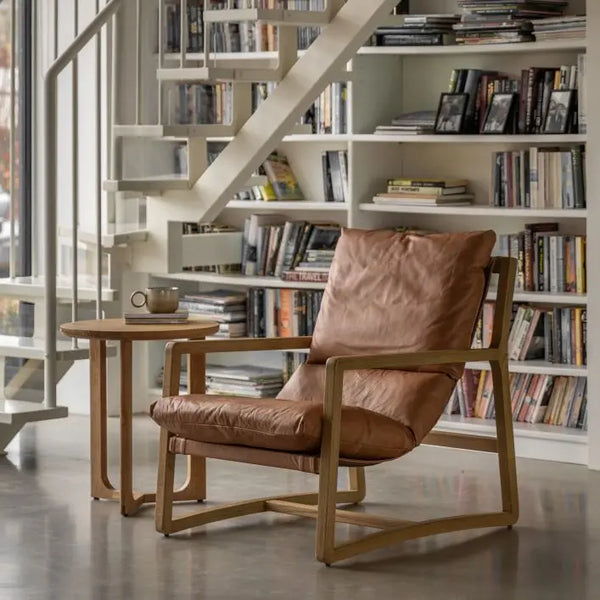 Ghedi Dalliti Lounge Chair Vintage Brown Leather — SantoLusso®