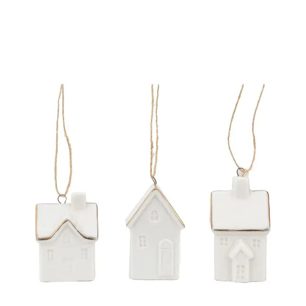Ghedi Pearly White Hanging House Ornaments 3pk — SantoLusso®