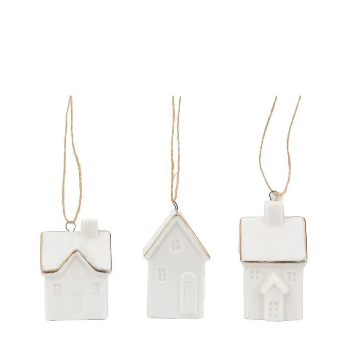 Ghedi Pearly White Hanging House Ornaments 3pk — SantoLusso®