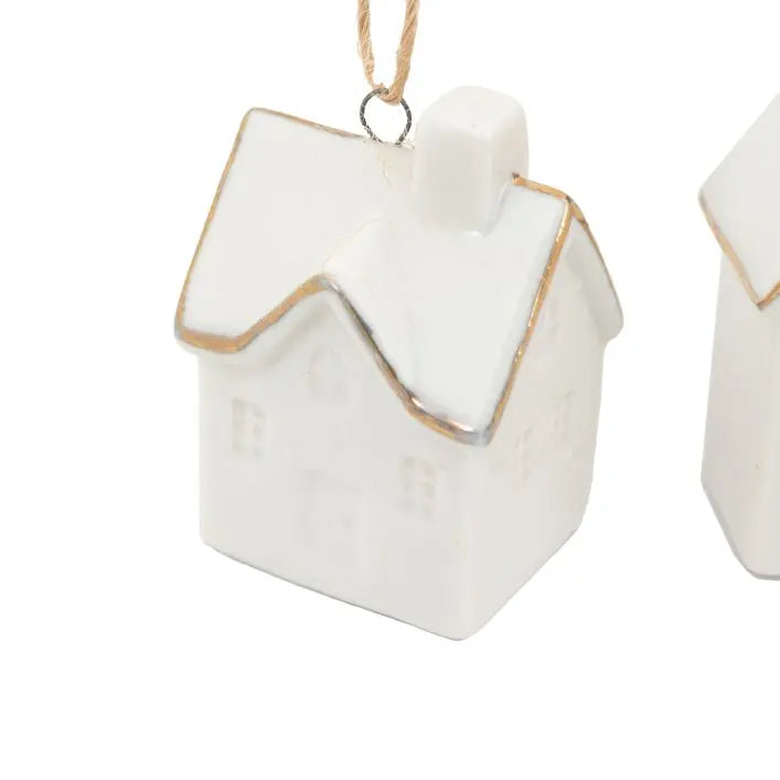 Ghedi Pearly White Hanging House Ornaments 3pk — SantoLusso®