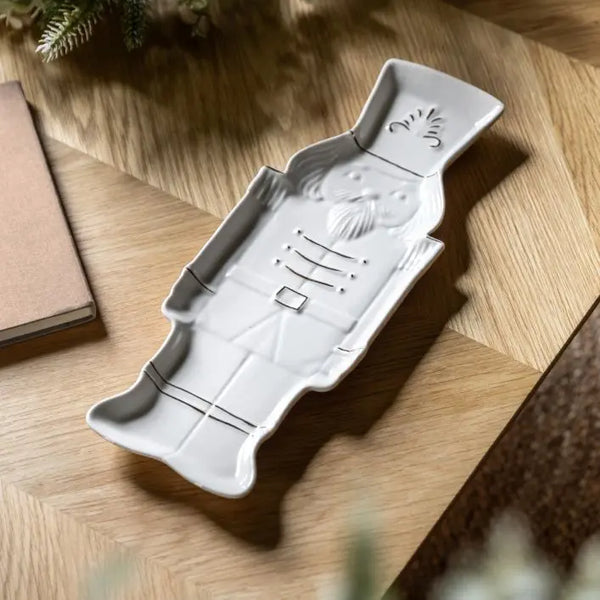 Ghedi Pearly White Nutcracker White and Gold Tray — SantoLusso®