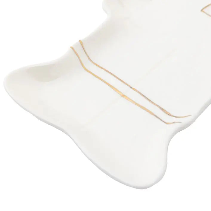 Ghedi Pearly White Nutcracker White and Gold Tray — SantoLusso®