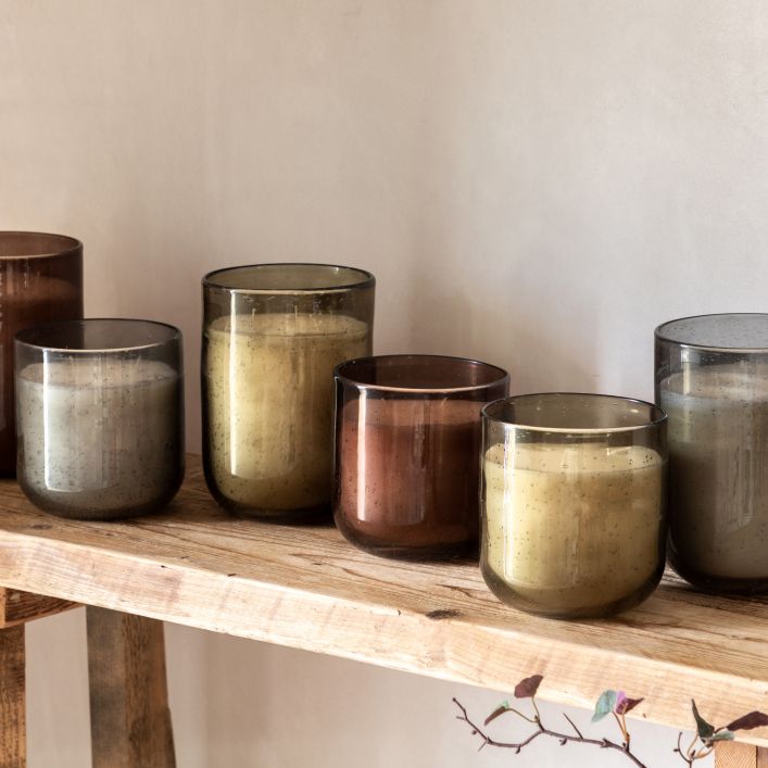 Ghedi Filled Glass Candle Large Green — SantoLusso®