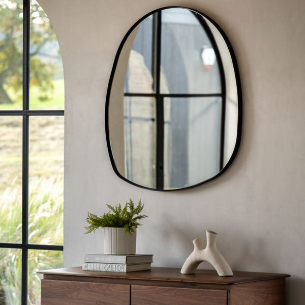 Ghedi Rivagli Pebble Mirror Black Small — SantoLusso®