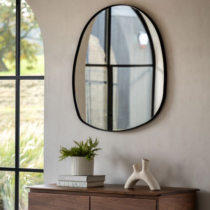 Ghedi Rivagli Pebble Mirror Black Small — SantoLusso®