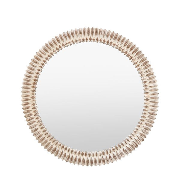 Ghedi Cadressa Round Mirror White Wash — SantoLusso®