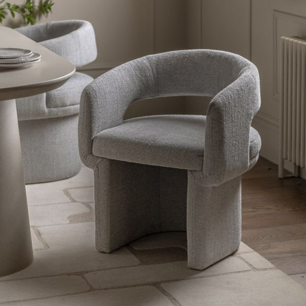 Ghedi Tempo Dining Chair Grey Boucle — SantoLusso®