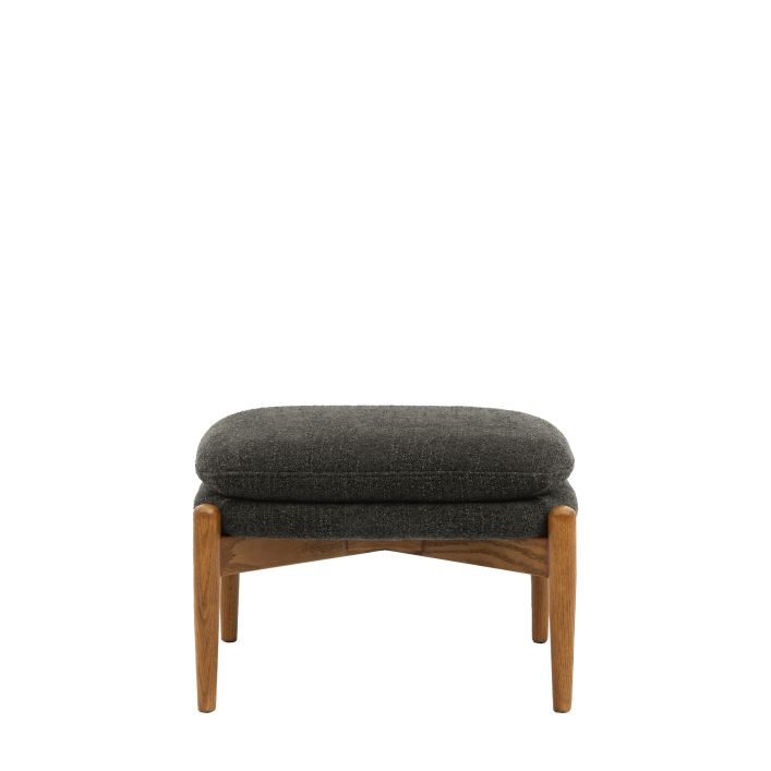 Ghedi Canello Footstool Charcoal Boucle — SantoLusso®