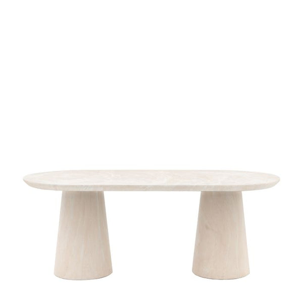 Ghedi Senza Oval Dining Table Travertine — SantoLusso®