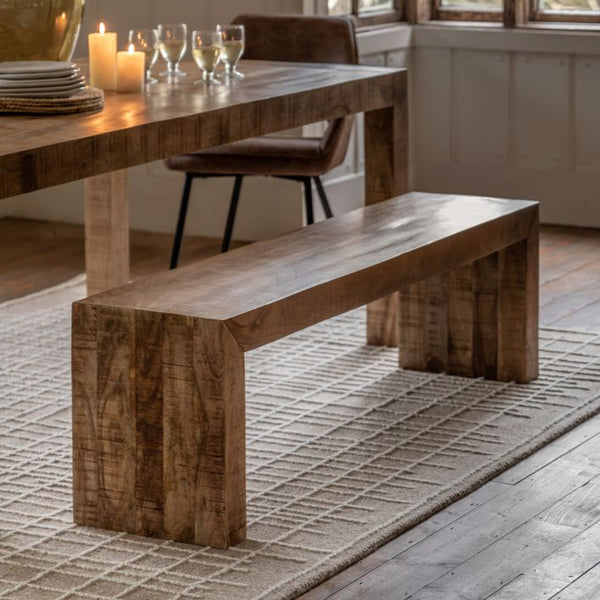 Ghedi Zalme Dining Bench Natural — SantoLusso®