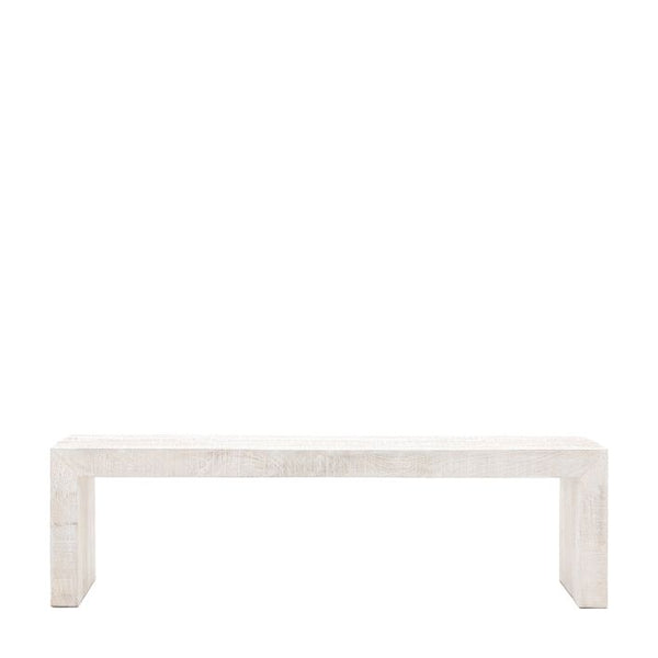 Ghedi Zalme Dining Bench Whitewash — SantoLusso®