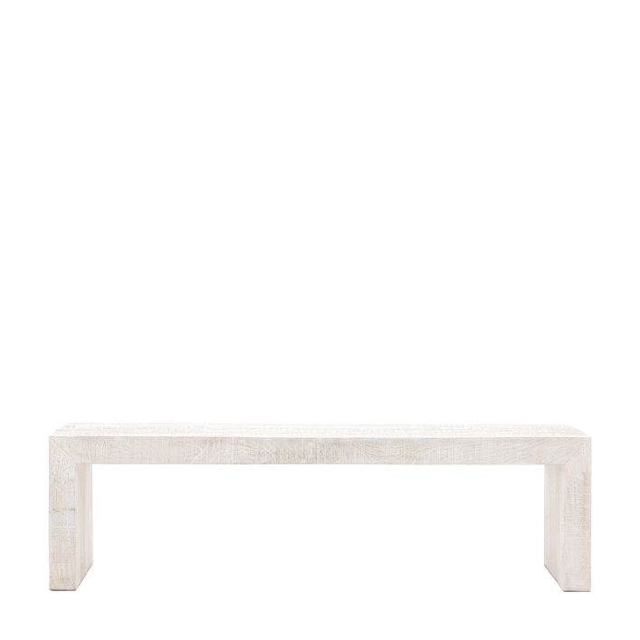 Ghedi Zalme Dining Bench Whitewash — SantoLusso®