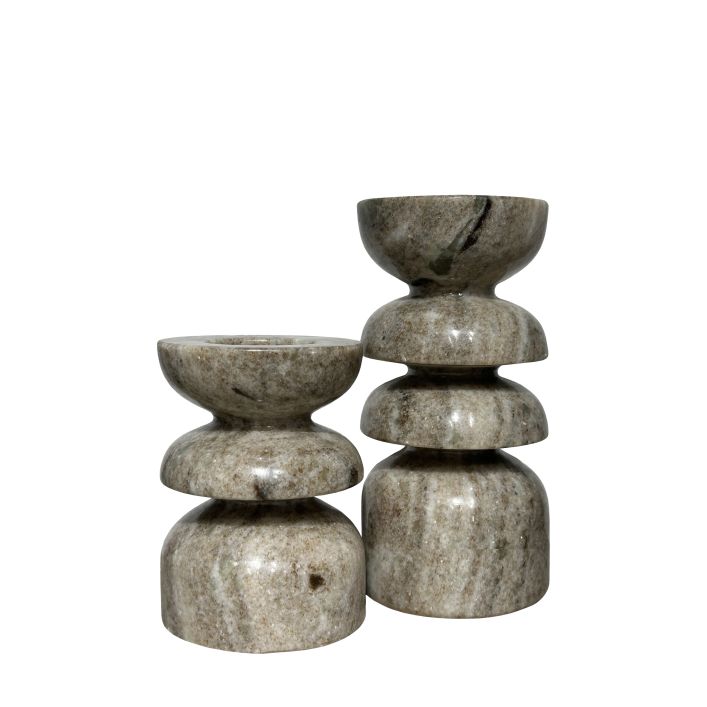 Ghedi Azuaga Marble Tealight Candlestick Sandstone — SantoLusso®