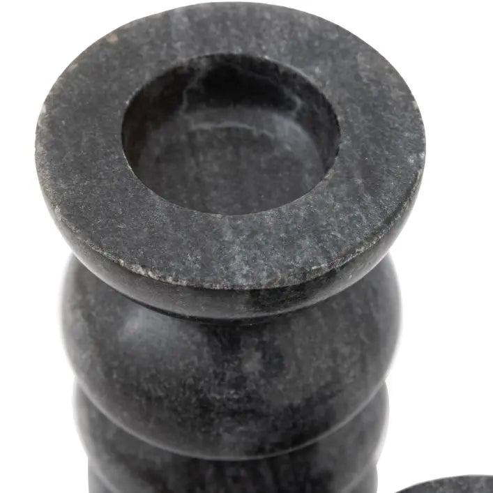 Ghedi Azuaga Marble Candlestick Grey Set of 2 — SantoLusso®