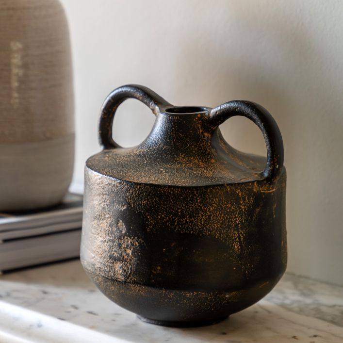 Ghedi Gobi Cast Metal Vase Small — SantoLusso®