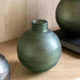 Ghedi Bevelled Glass Globe Vase Green Small — SantoLusso®
