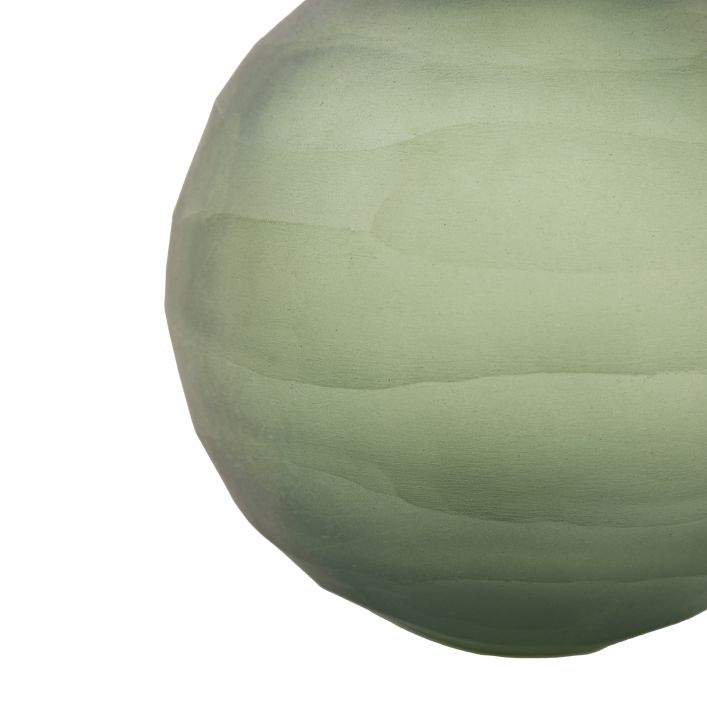 Ghedi Bevelled Glass Globe Vase Green Small — SantoLusso®