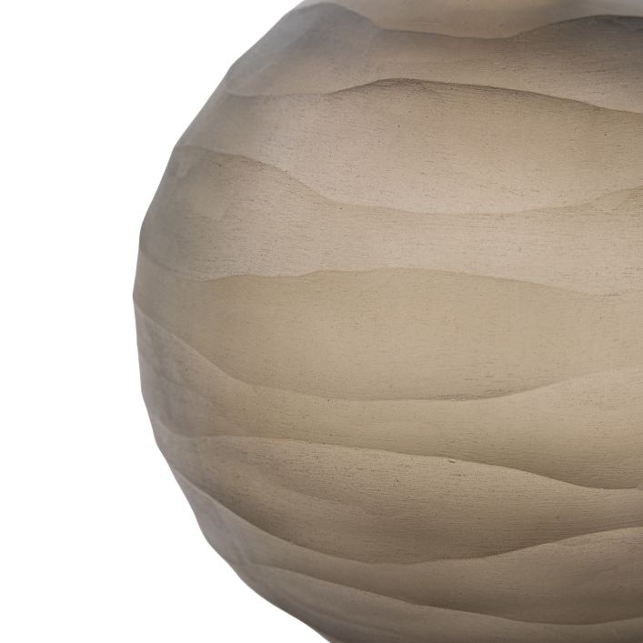 Ghedi Bevelled Glass Globe Vase Smoke Large — SantoLusso®