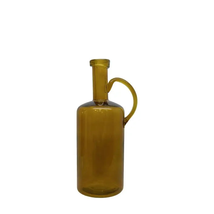 Ghedi Handblown Glass Bottle Vase Amber — SantoLusso®