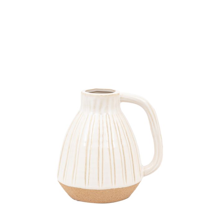 Ghedi Cromer Ceramic Handled Vase White Small — SantoLusso®