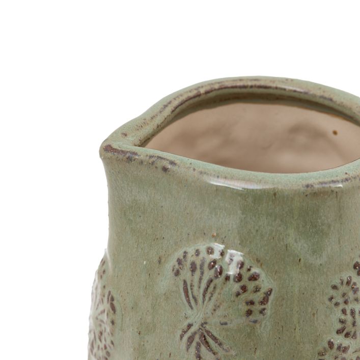 Ghedi Meadow Embossed Ceramic Jug Sage — SantoLusso®