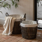 Ghedi Linen Baskets with Liner Nests Set of 2 — SantoLusso®