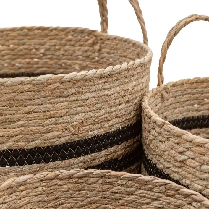 Ghedi Storage Basket Black Stripe Nest of 4 — SantoLusso®