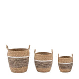 Ghedi Woven Storage Basket Contrast Stripe Set of 2 — SantoLusso®