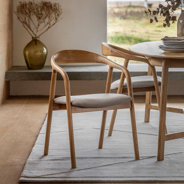 Ghedi Cabrera Upholstered Dining Chair Oak 2pk — SantoLusso®