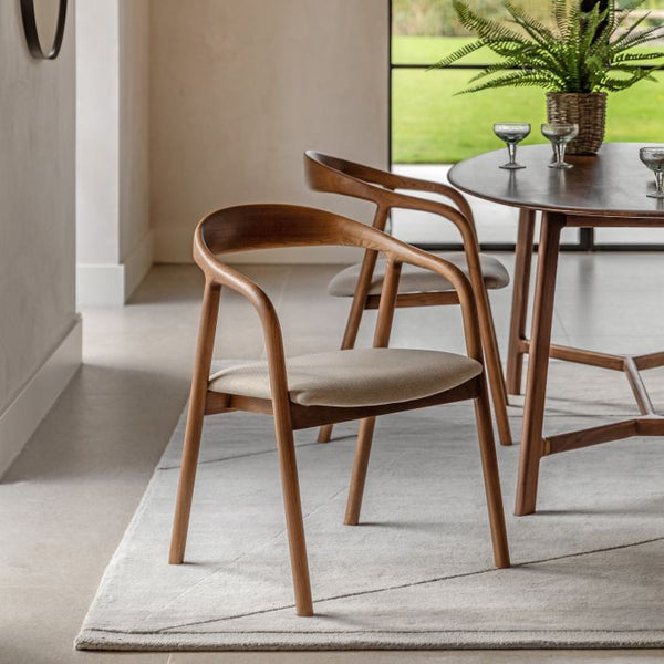 Ghedi Cabrera Upholstered Dining Chair Walnut 2pk — SantoLusso®