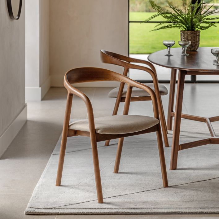 Ghedi Cabrera Upholstered Dining Chair Walnut 2pk — SantoLusso®