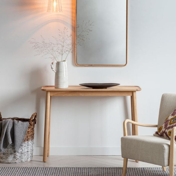 Ghedi Lencia Console Table Oak — SantoLusso®