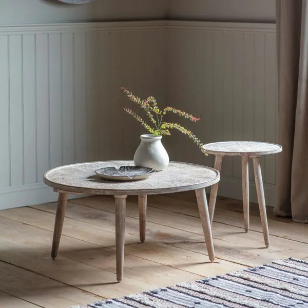 Ghedi Belir Coffee Table Natural White — SantoLusso®