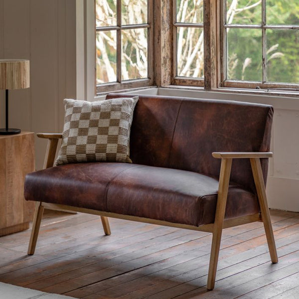 Ghedi Nadarro 2 Seater Sofa Vintage Brown Leather — SantoLusso®
