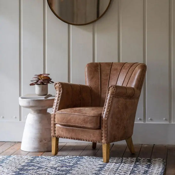 Ghedi Serpis Armchair Brown Leather — SantoLusso®