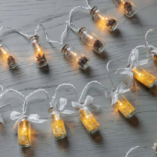Ghedi Sabrosa 10 LED String with Pinecones in Jars — SantoLusso®