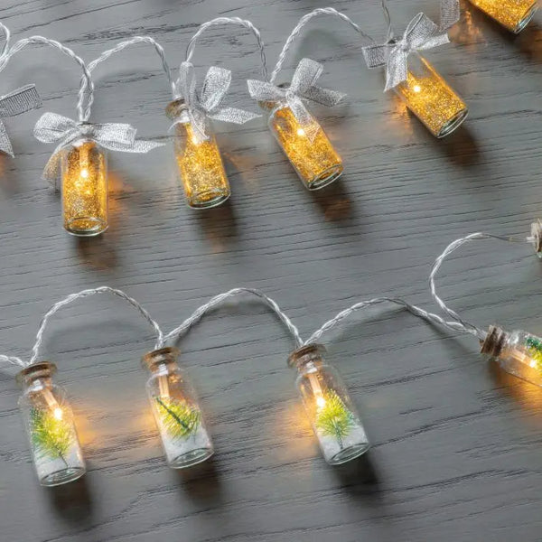 Ghedi Gardon 10 LED String with Pine Trees in Jars — SantoLusso®