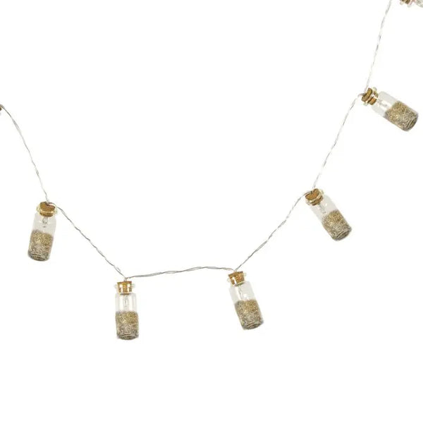 Ghedi Seco 10 LED String with Gold Glitter in Jars — SantoLusso®