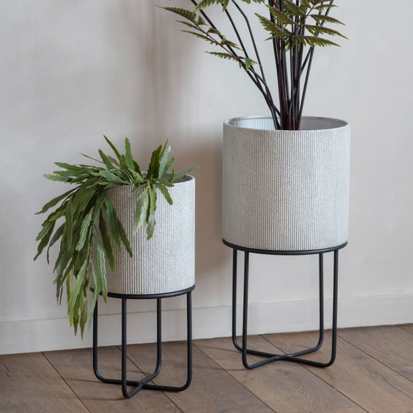 Ghedi Eda Metal Planter Set of 2 White — SantoLusso®